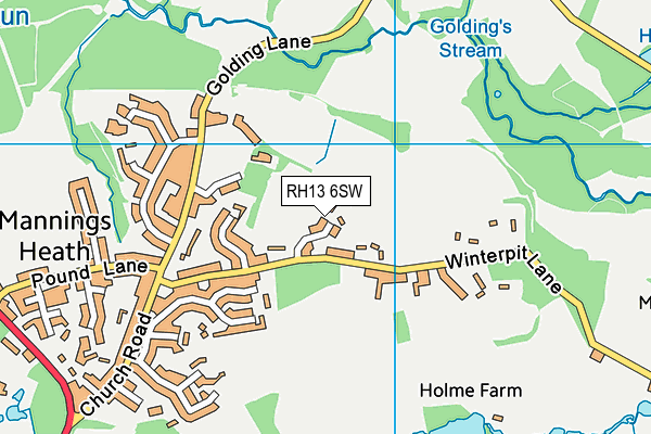 RH13 6SW map - OS VectorMap District (Ordnance Survey)