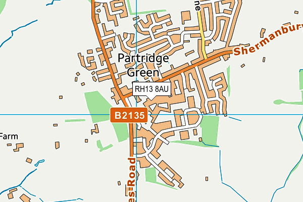 RH13 8AU map - OS VectorMap District (Ordnance Survey)