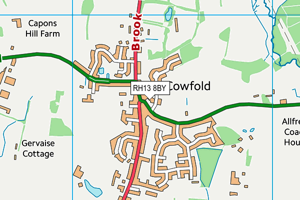 RH13 8BY map - OS VectorMap District (Ordnance Survey)