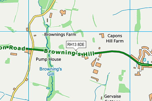 RH13 8DE map - OS VectorMap District (Ordnance Survey)