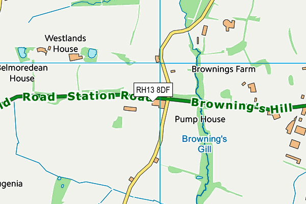 RH13 8DF map - OS VectorMap District (Ordnance Survey)