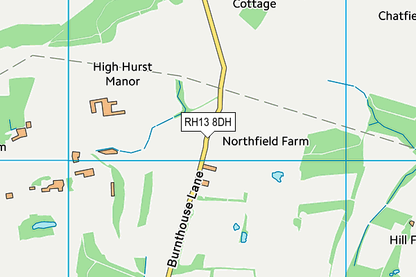 RH13 8DH map - OS VectorMap District (Ordnance Survey)