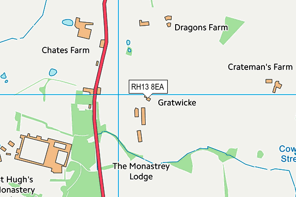 RH13 8EA map - OS VectorMap District (Ordnance Survey)