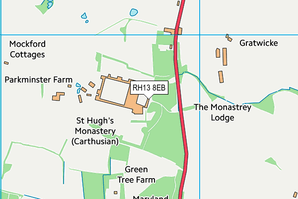 RH13 8EB map - OS VectorMap District (Ordnance Survey)