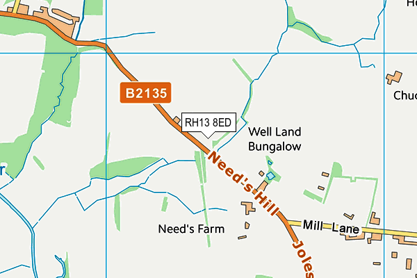 RH13 8ED map - OS VectorMap District (Ordnance Survey)