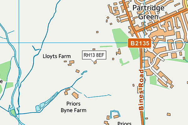 RH13 8EF map - OS VectorMap District (Ordnance Survey)