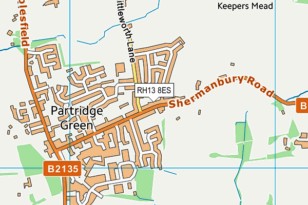 RH13 8ES map - OS VectorMap District (Ordnance Survey)