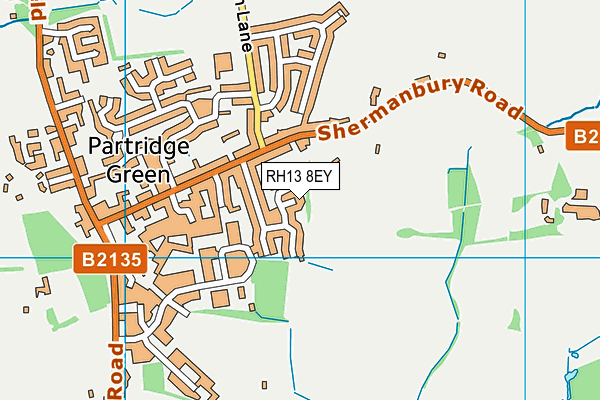 King George V Playing Field (Partridge Green) map (RH13 8EY) - OS VectorMap District (Ordnance Survey)