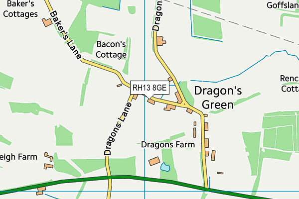 RH13 8GE map - OS VectorMap District (Ordnance Survey)