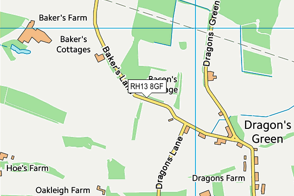 RH13 8GF map - OS VectorMap District (Ordnance Survey)