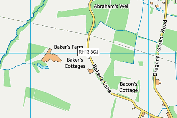 RH13 8GJ map - OS VectorMap District (Ordnance Survey)