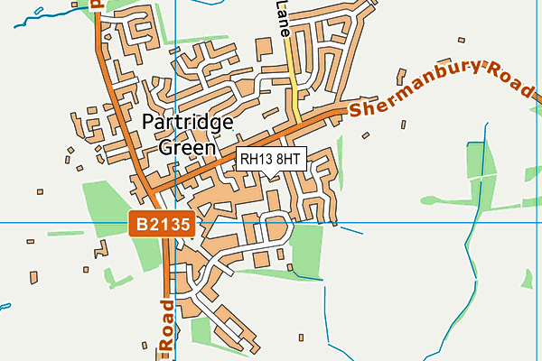 RH13 8HT map - OS VectorMap District (Ordnance Survey)