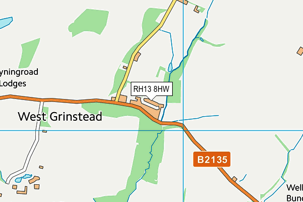 RH13 8HW map - OS VectorMap District (Ordnance Survey)