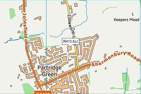 RH13 8JJ map - OS VectorMap District (Ordnance Survey)