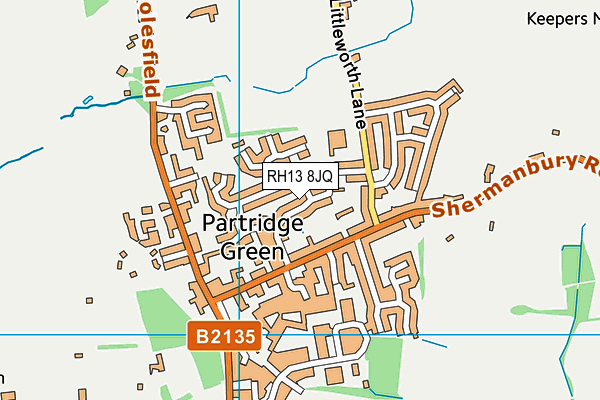 RH13 8JQ map - OS VectorMap District (Ordnance Survey)