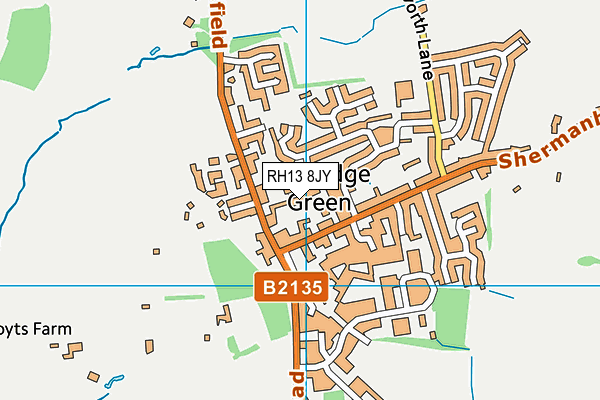 RH13 8JY map - OS VectorMap District (Ordnance Survey)