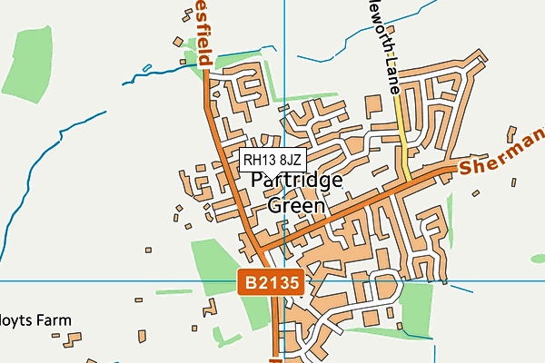 RH13 8JZ map - OS VectorMap District (Ordnance Survey)