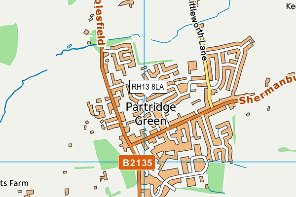 RH13 8LA map - OS VectorMap District (Ordnance Survey)