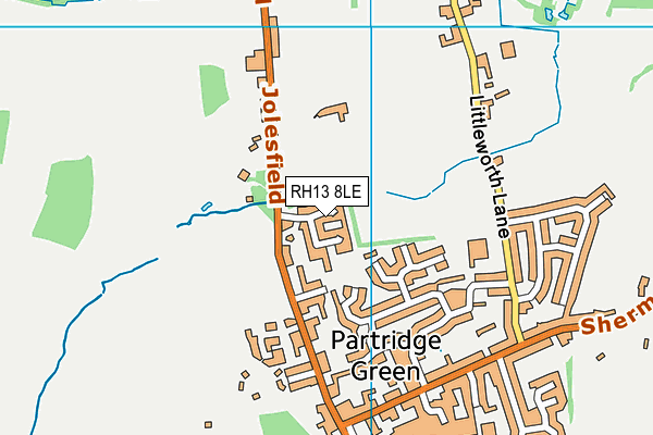 RH13 8LE map - OS VectorMap District (Ordnance Survey)