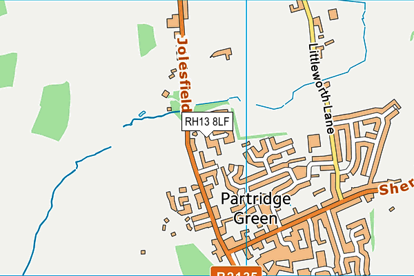 RH13 8LF map - OS VectorMap District (Ordnance Survey)