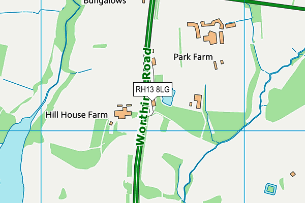 RH13 8LG map - OS VectorMap District (Ordnance Survey)