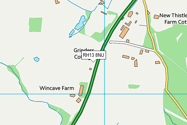RH13 8NU map - OS VectorMap District (Ordnance Survey)