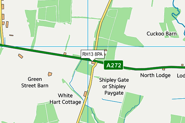 RH13 8PA map - OS VectorMap District (Ordnance Survey)