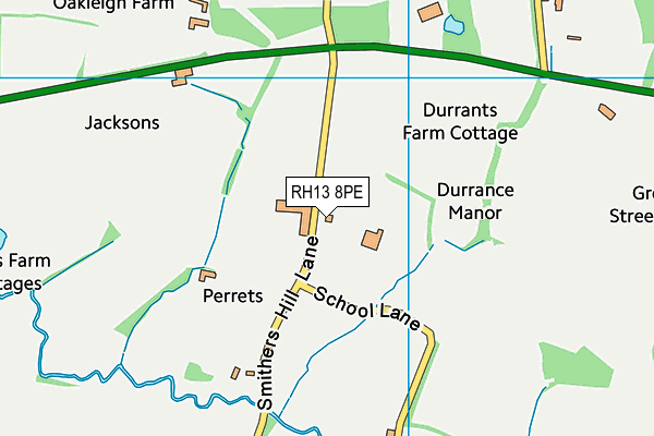 RH13 8PE map - OS VectorMap District (Ordnance Survey)
