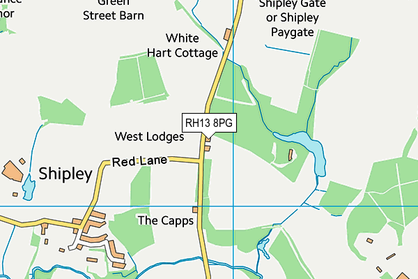 RH13 8PG map - OS VectorMap District (Ordnance Survey)