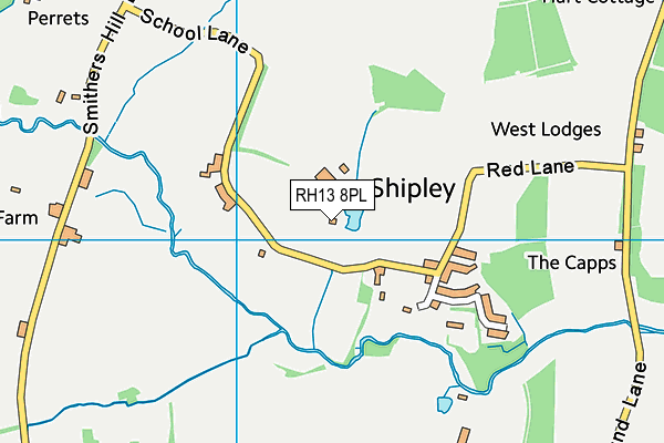 Shipley CofE Primary School map (RH13 8PL) - OS VectorMap District (Ordnance Survey)