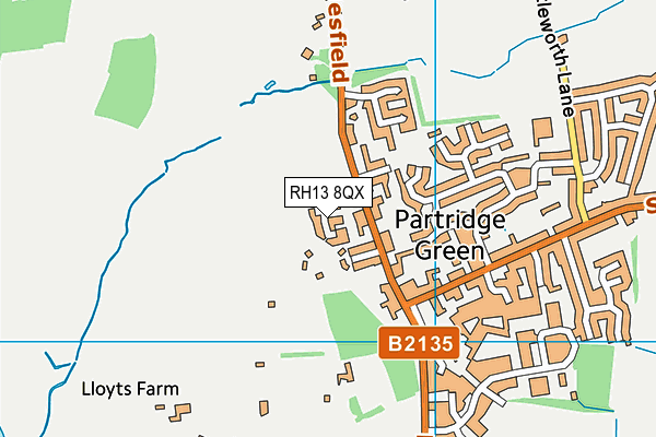 RH13 8QX map - OS VectorMap District (Ordnance Survey)