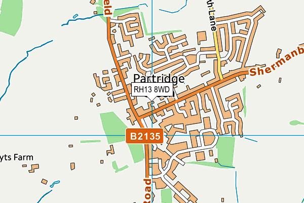 RH13 8WD map - OS VectorMap District (Ordnance Survey)