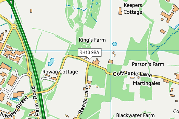 RH13 9BA map - OS VectorMap District (Ordnance Survey)