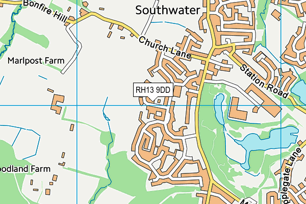 RH13 9DD map - OS VectorMap District (Ordnance Survey)