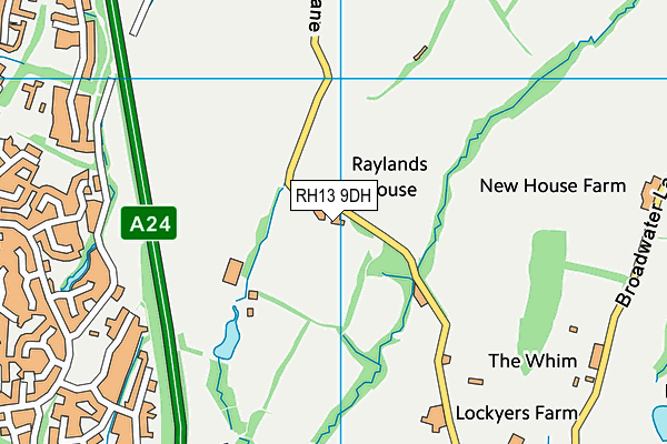 RH13 9DH map - OS VectorMap District (Ordnance Survey)