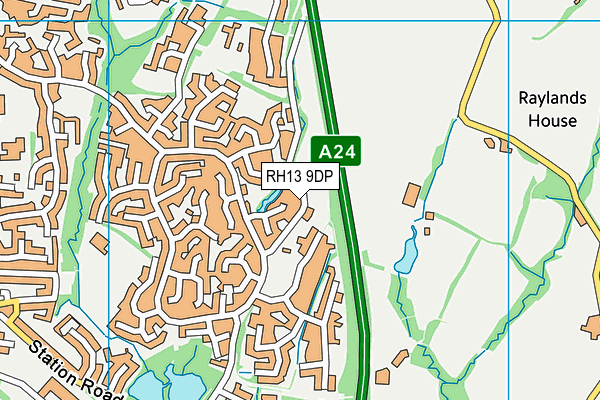 RH13 9DP map - OS VectorMap District (Ordnance Survey)