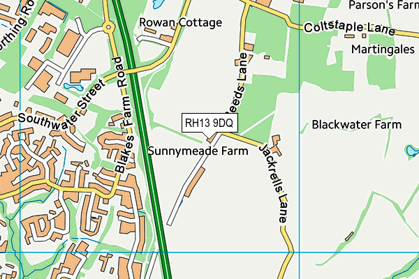 RH13 9DQ map - OS VectorMap District (Ordnance Survey)