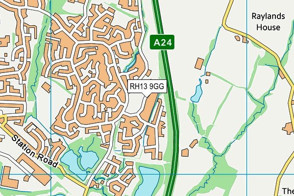 RH13 9GG map - OS VectorMap District (Ordnance Survey)