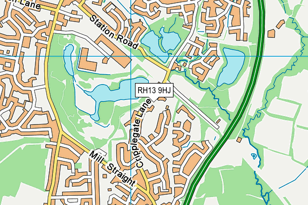 RH13 9HJ map - OS VectorMap District (Ordnance Survey)