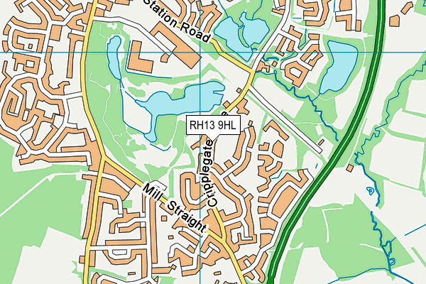 RH13 9HL map - OS VectorMap District (Ordnance Survey)