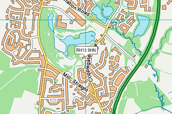 RH13 9HN map - OS VectorMap District (Ordnance Survey)