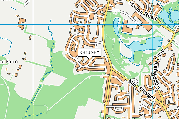 RH13 9HY map - OS VectorMap District (Ordnance Survey)