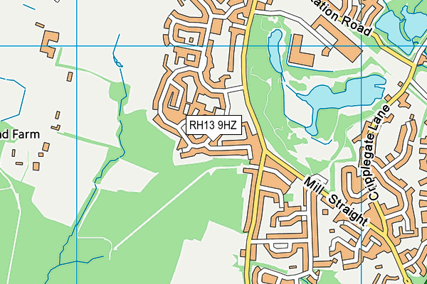 RH13 9HZ map - OS VectorMap District (Ordnance Survey)