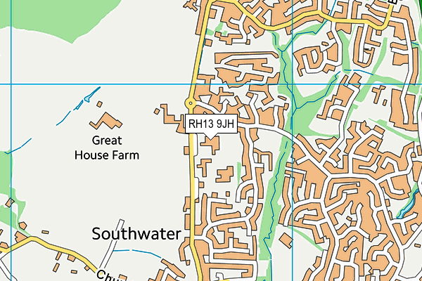 Southwater Infant Academy map (RH13 9JH) - OS VectorMap District (Ordnance Survey)