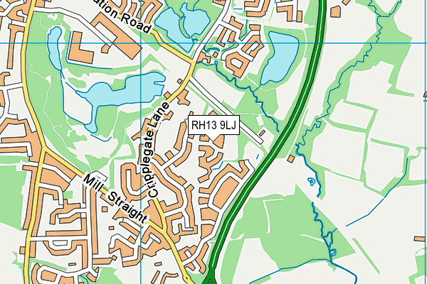 RH13 9LJ map - OS VectorMap District (Ordnance Survey)