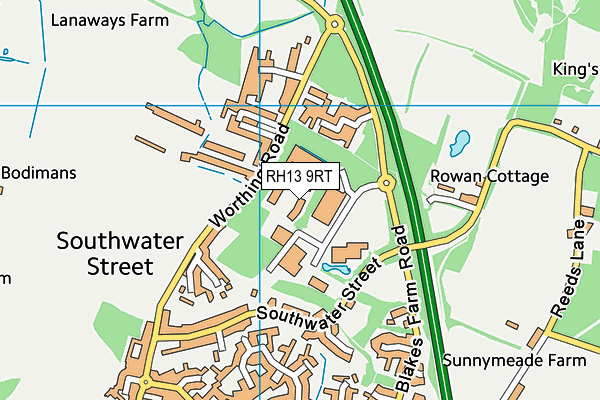 Map of SOUTHWATER GARAGE SERVICES LTD at district scale