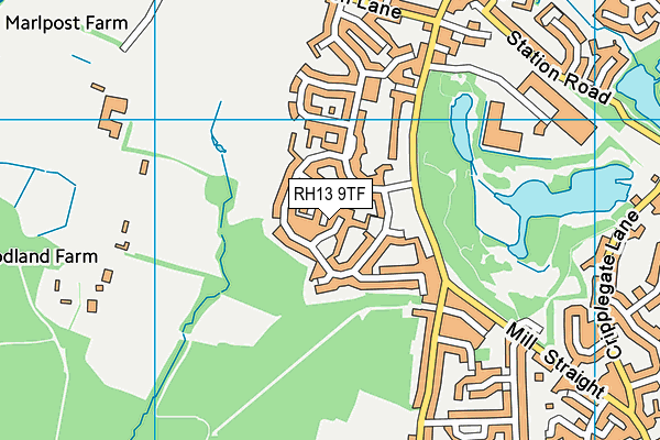 RH13 9TF map - OS VectorMap District (Ordnance Survey)