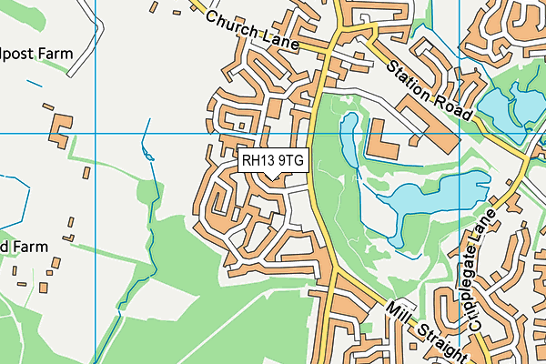 RH13 9TG map - OS VectorMap District (Ordnance Survey)