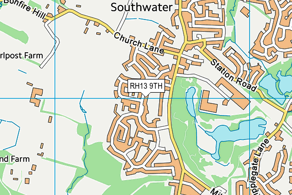 RH13 9TH map - OS VectorMap District (Ordnance Survey)