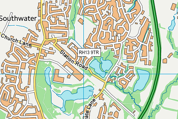 RH13 9TR map - OS VectorMap District (Ordnance Survey)
